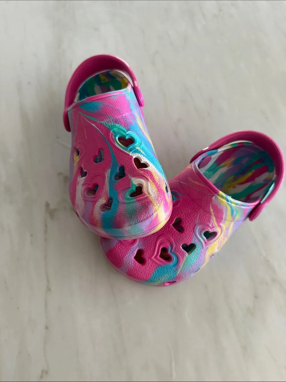 Skechers Kids Pink Multicolor Heart Clogs